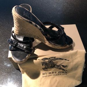 Authentic Burberry Patent Leather Espadrilles